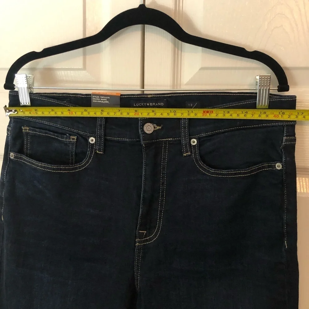 NWT Lucky Brand Dark Wash High Rise Flare Pants Size 12